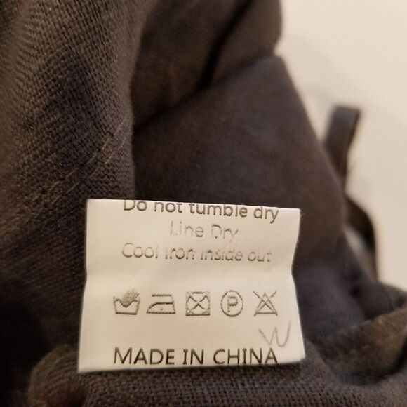 Ximo Women 100% Linen Pull On Pants Size XL Dark Gray Drawstring Waist - Picture 9 of 9